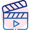 Event Video Production Services Icon - Showing a Video Production Chalkboard: ACTION!